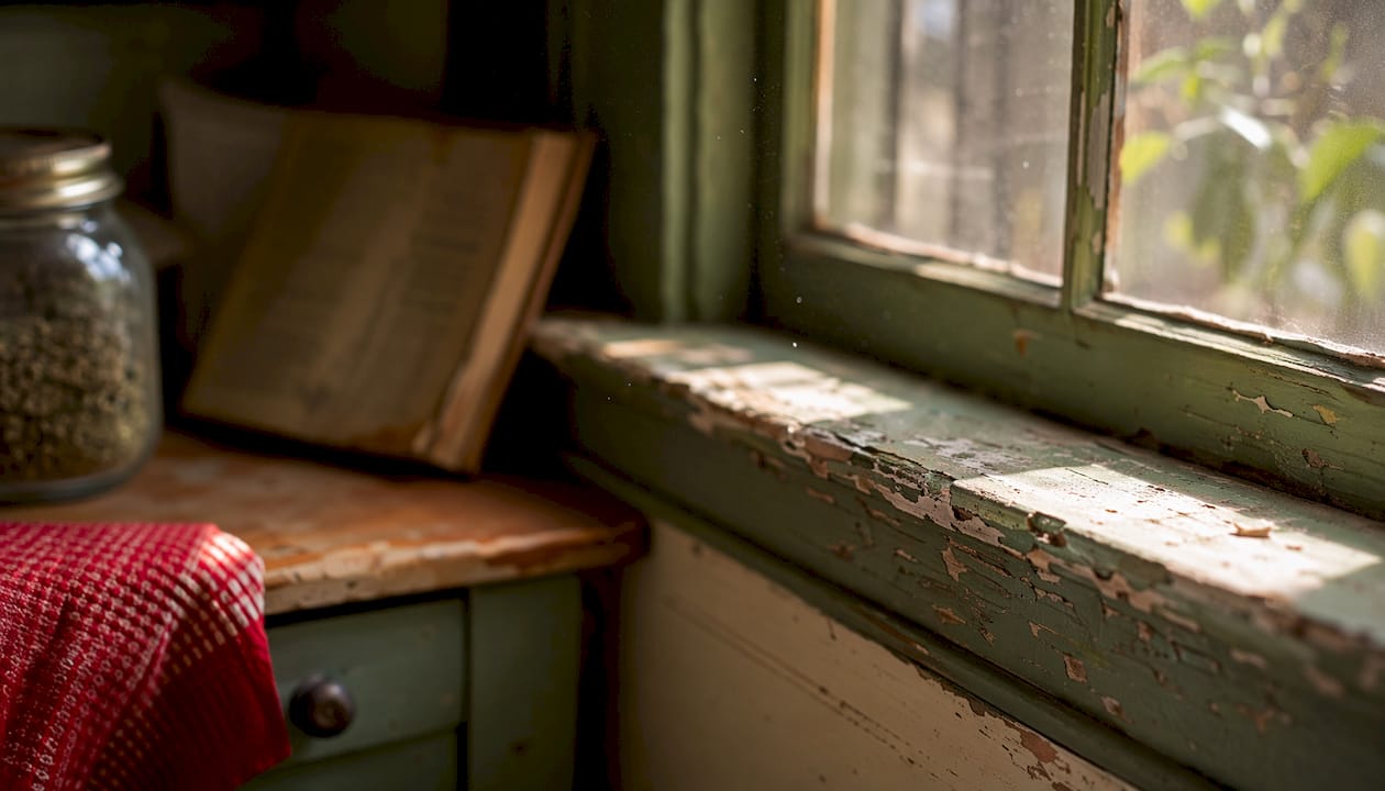 Lead Paint Risks Explained: What Every Homeowner Should Know 2026 Lizard's Lunch Cracked peeling paint in a 1940s home window