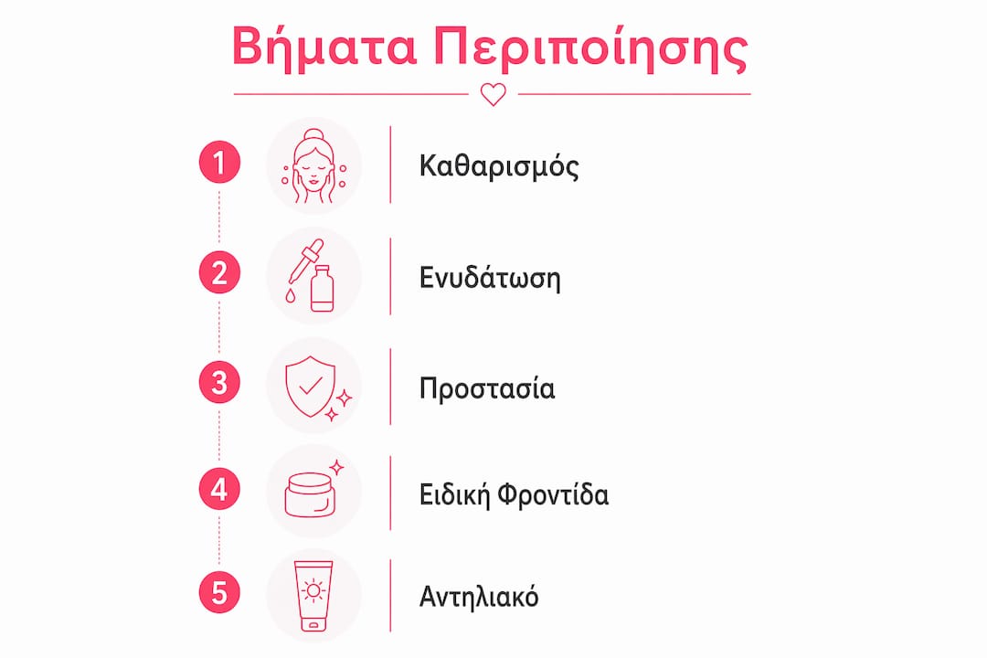 Βασικά στάδια καθημερινής φροντίδας της επιδερμίδας
