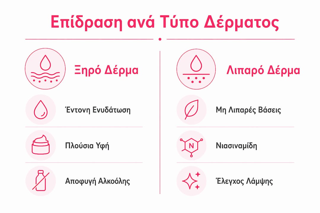 Οδηγός με γραφικά: Πώς λειτουργεί η κρέμα λάμψης σε κάθε τύπο επιδερμίδας