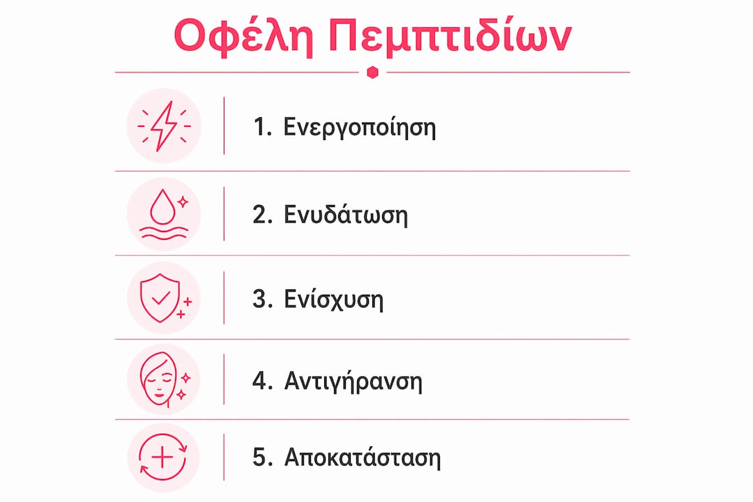 Ενημερωτικό γράφημα: Πώς τα πεπτίδια ωφελούν πραγματικά την επιδερμίδα μας