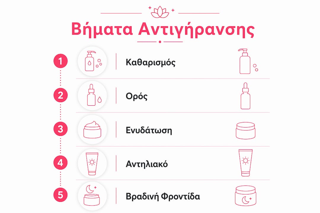 Εικονογραφημένος οδηγός με βασικά tips για να διατηρείς τη νεότητά σου