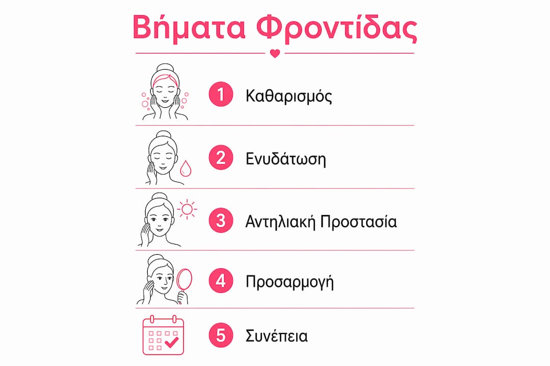 Οδηγός με βασικά βήματα για λαμπερή και υγιή επιδερμίδα