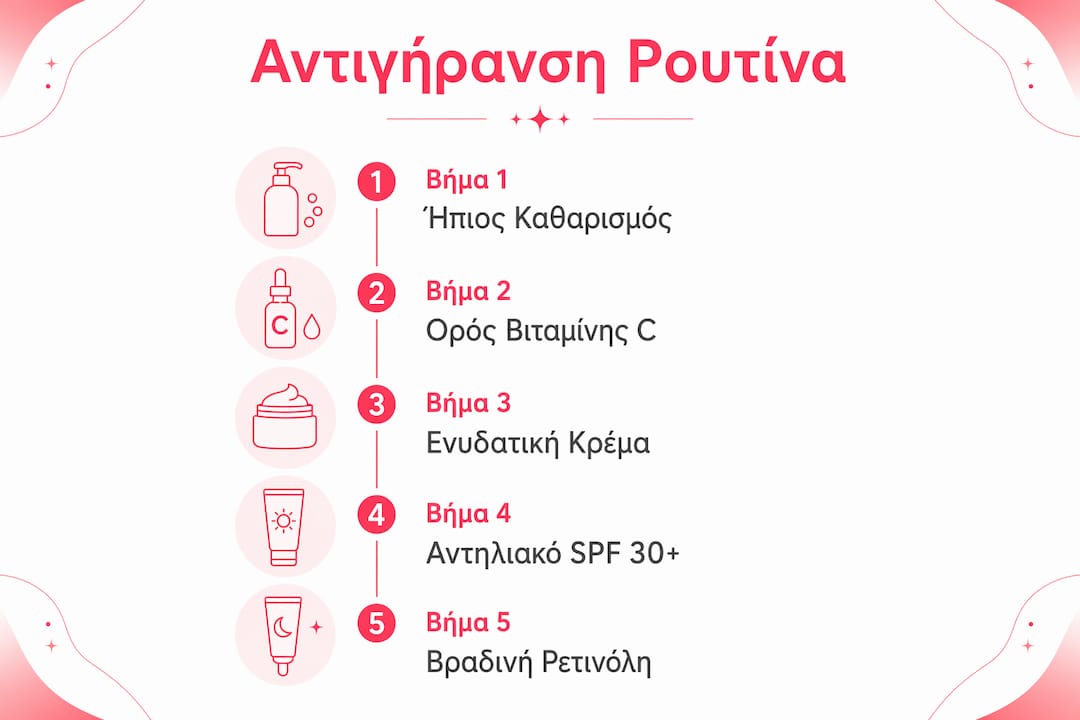 Αναλυτική παρουσίαση της αντιγηραντικής ρουτίνας, βήμα προς βήμα