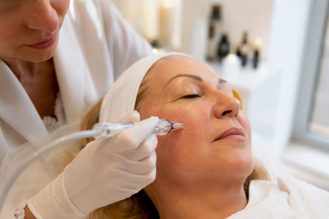 Θεραπεία microneedling για ανανέωση της επιδερμίδας στα μάγουλα