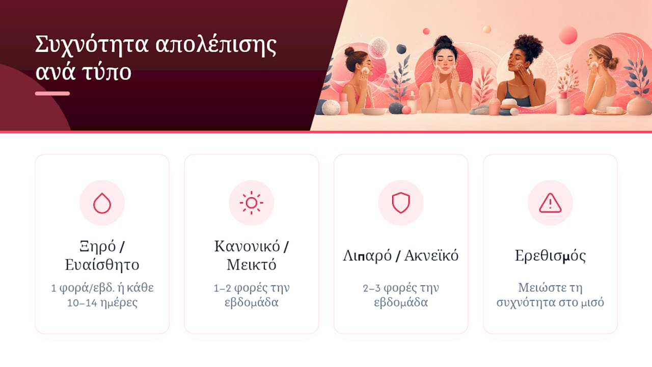 Συχνότητα απολέπισης ανά τύπο δέρματος