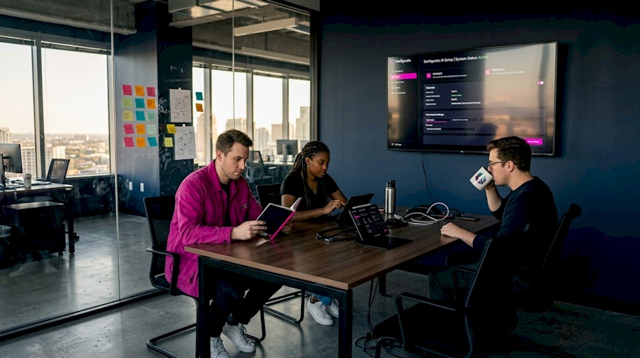 Startup team discusses custom AI assistant