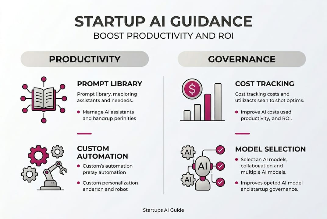 Infographic showing startup AI guidance benefits