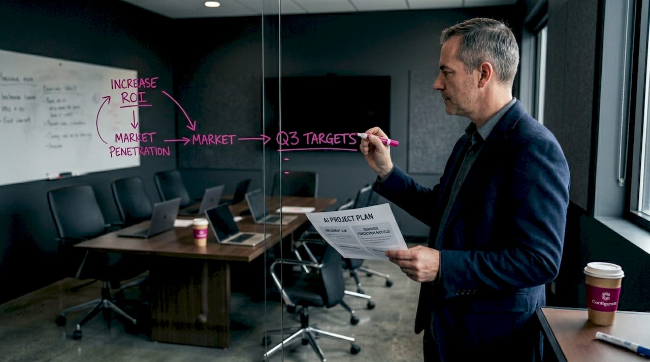Manager outlines business goals for AI project