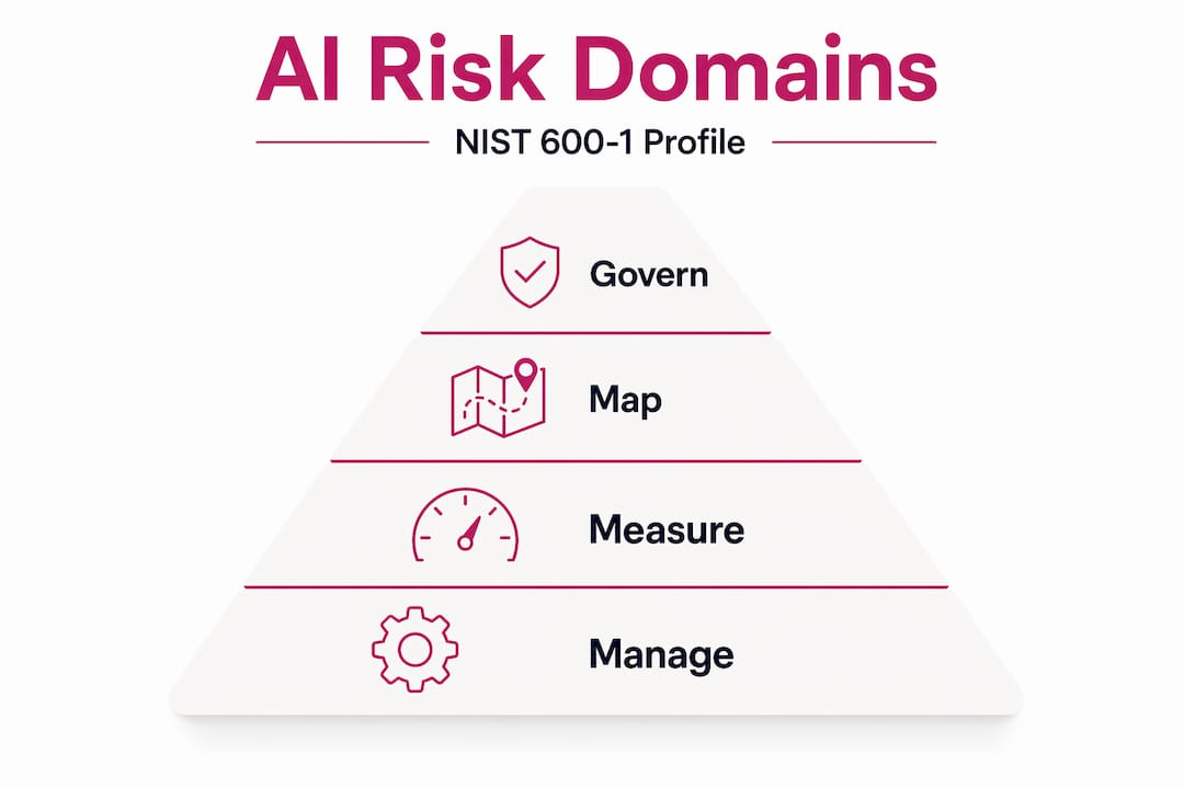Pyramid infographic of AI governance risk domains