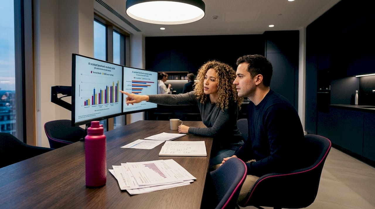 Analysts reviewing 2026 AI benchmark landscape