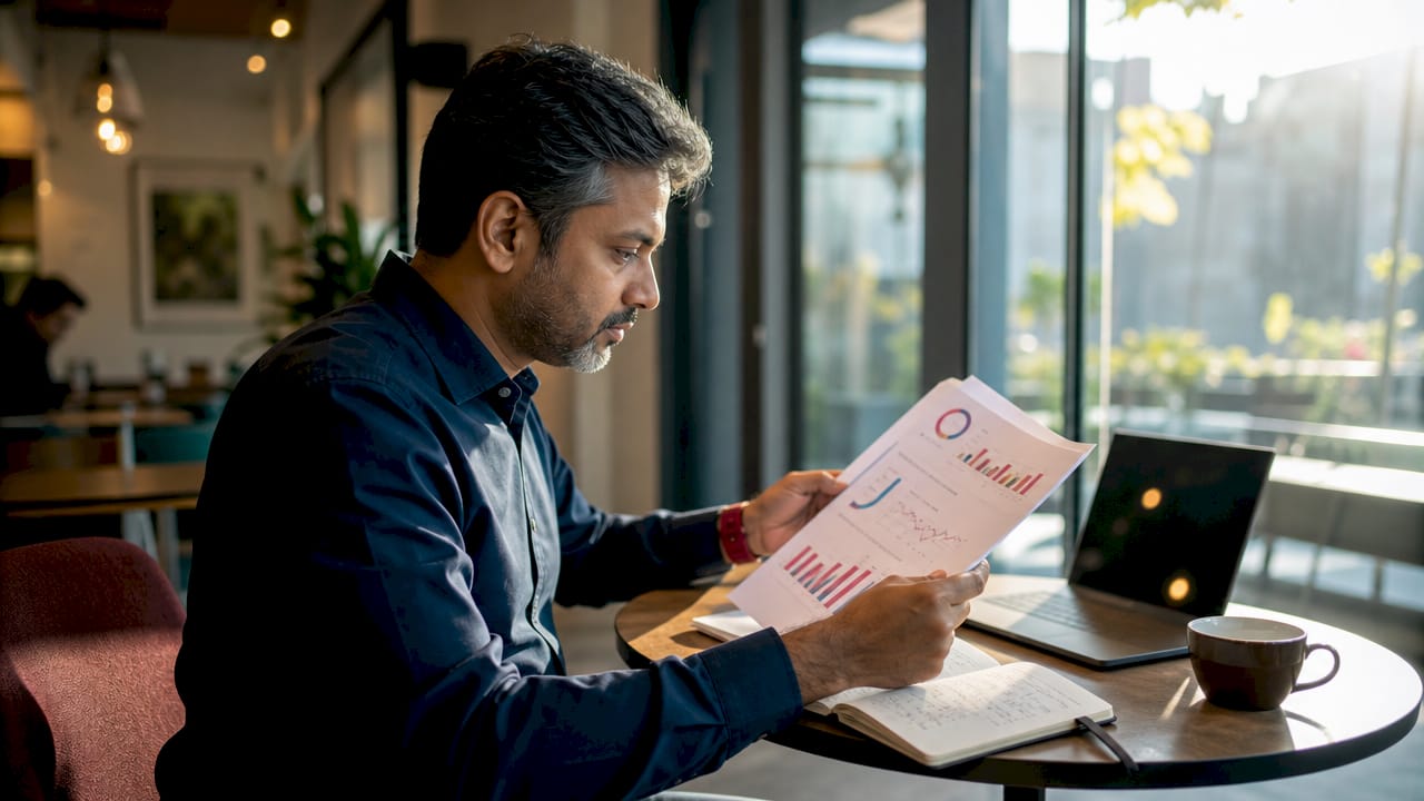 Hands annotating AI impact report
