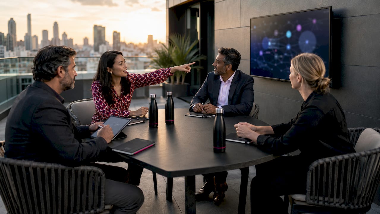 Executives in AI literacy training workshop