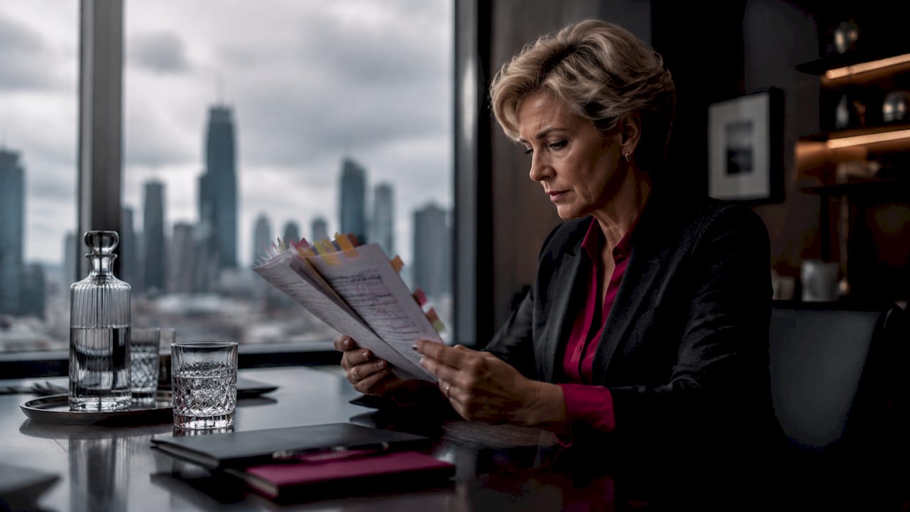 Executive reviewing AI strategy documents