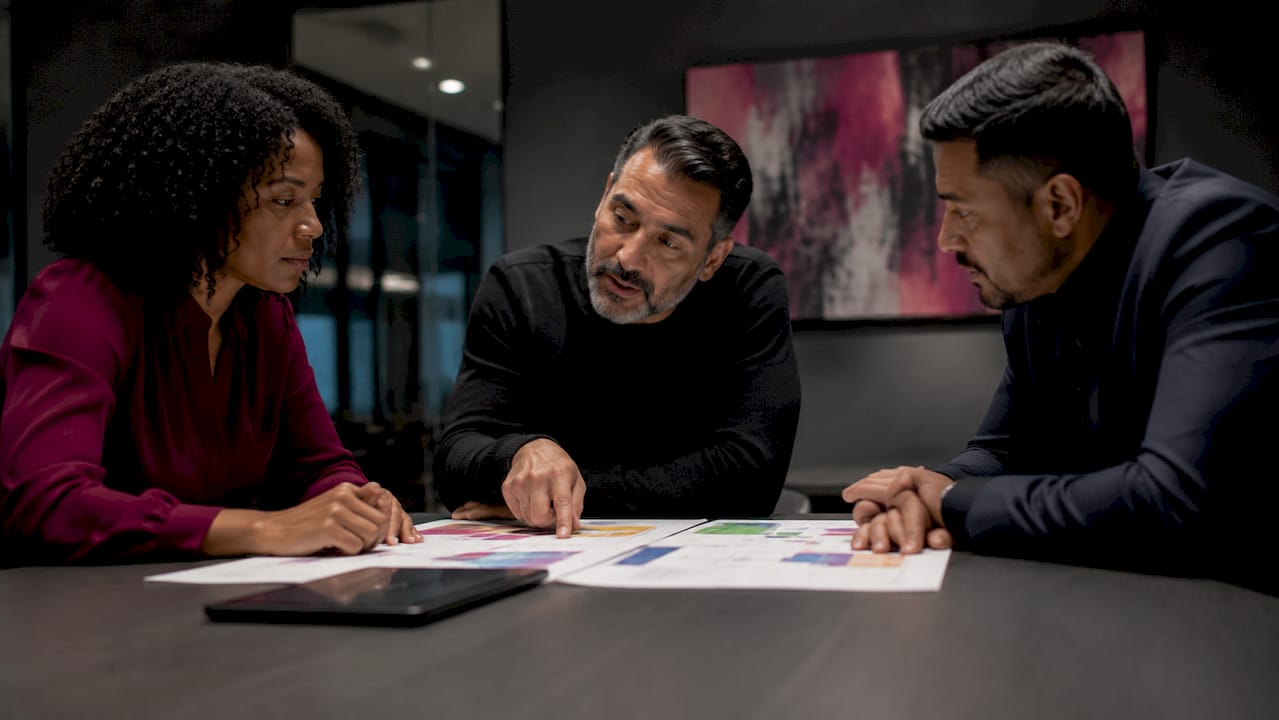 Diverse executives discussing AI alignment