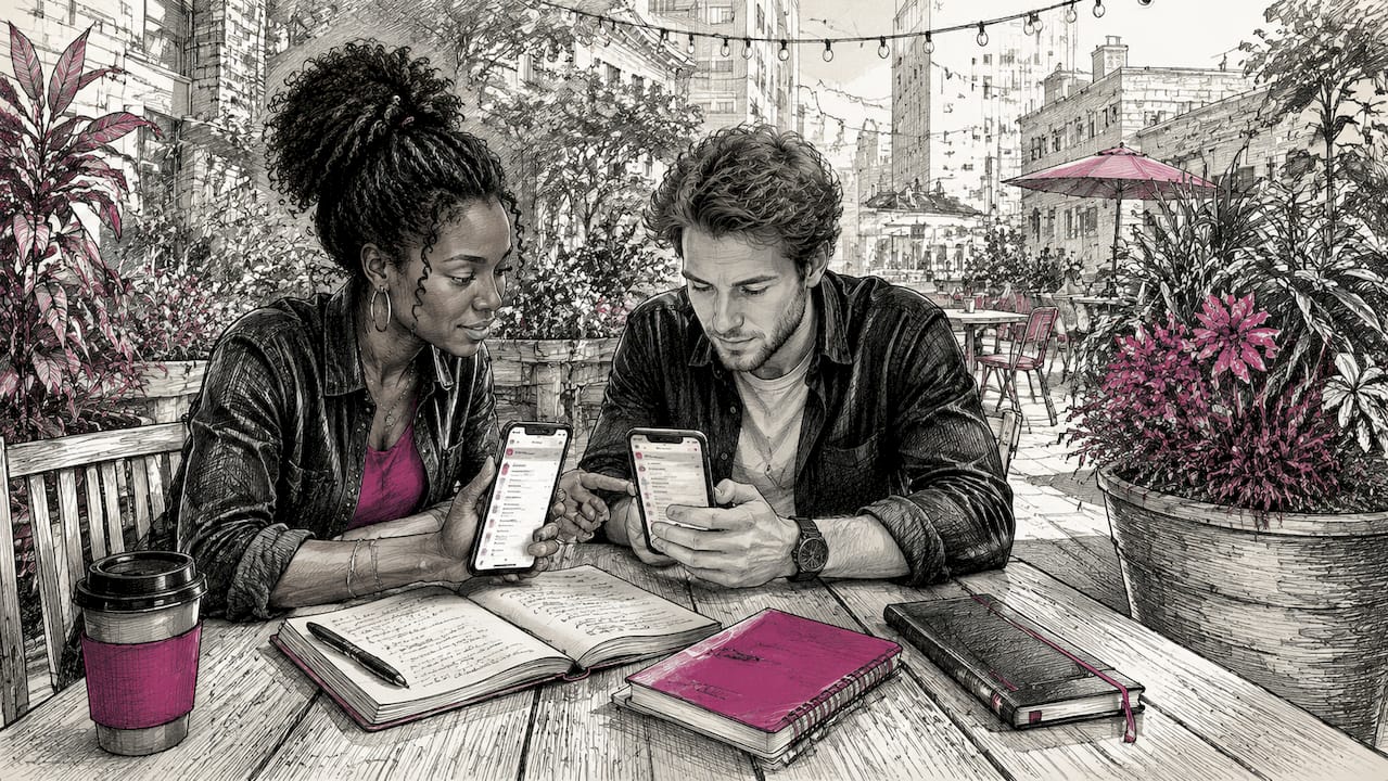 Hands using smartphone for AI email workflow management