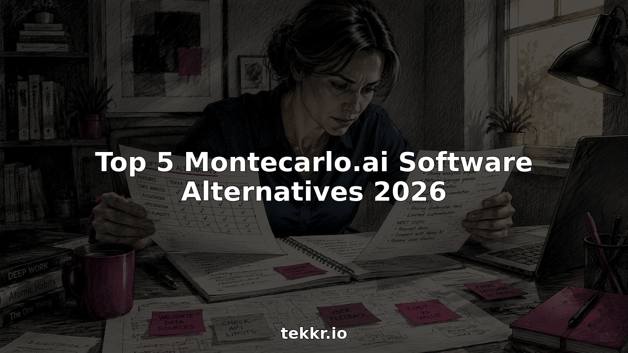 Analyst comparing AI software alternatives at desk