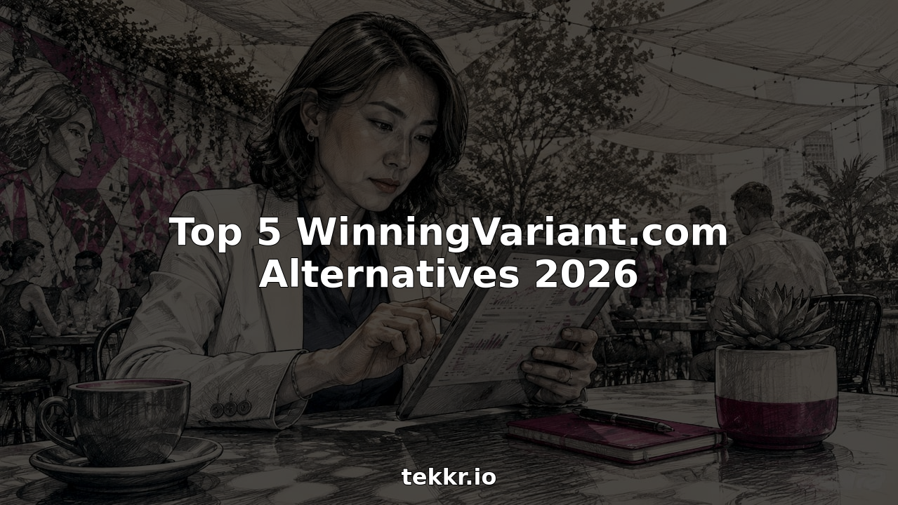 Woman using tablet reviewing AI analytics data
