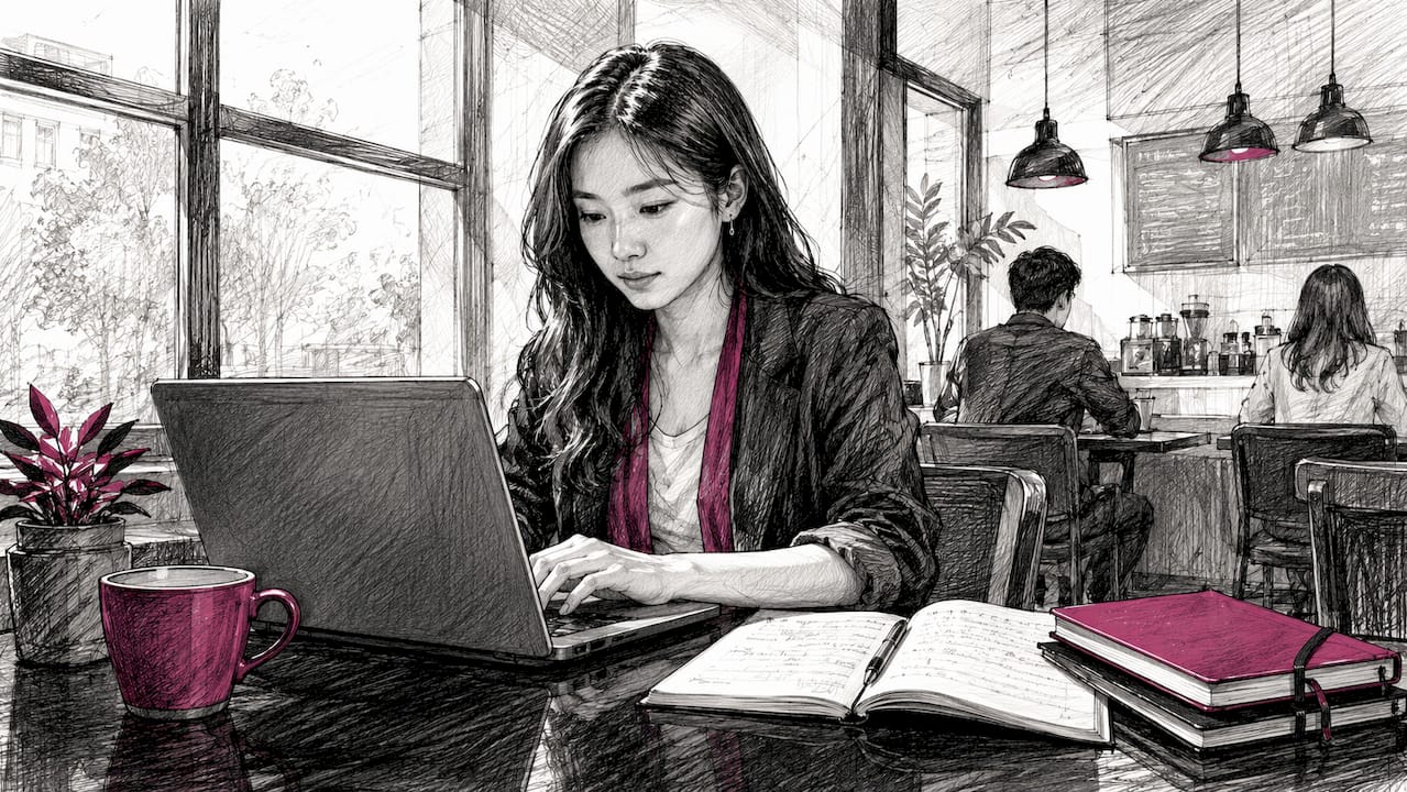 Hands typing on keyboard in fintech office