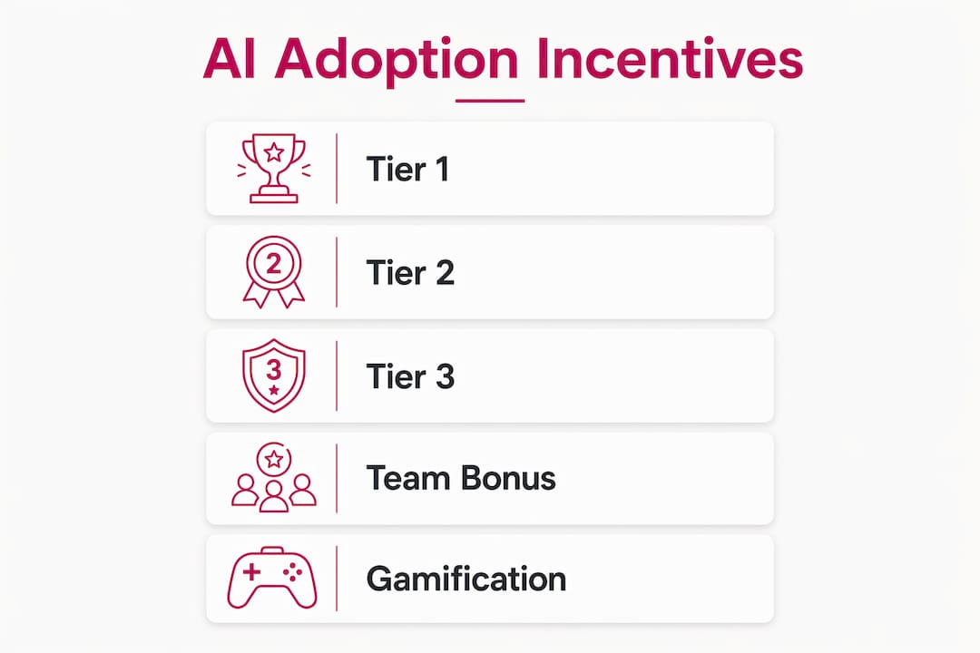 Infographic illustrating AI adoption incentive strategies
