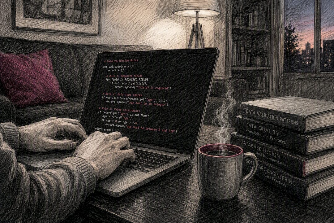 Developer coding with hands on keyboard