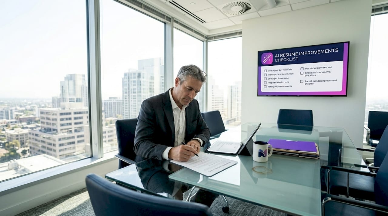 Executive reviewing AI resume improvements