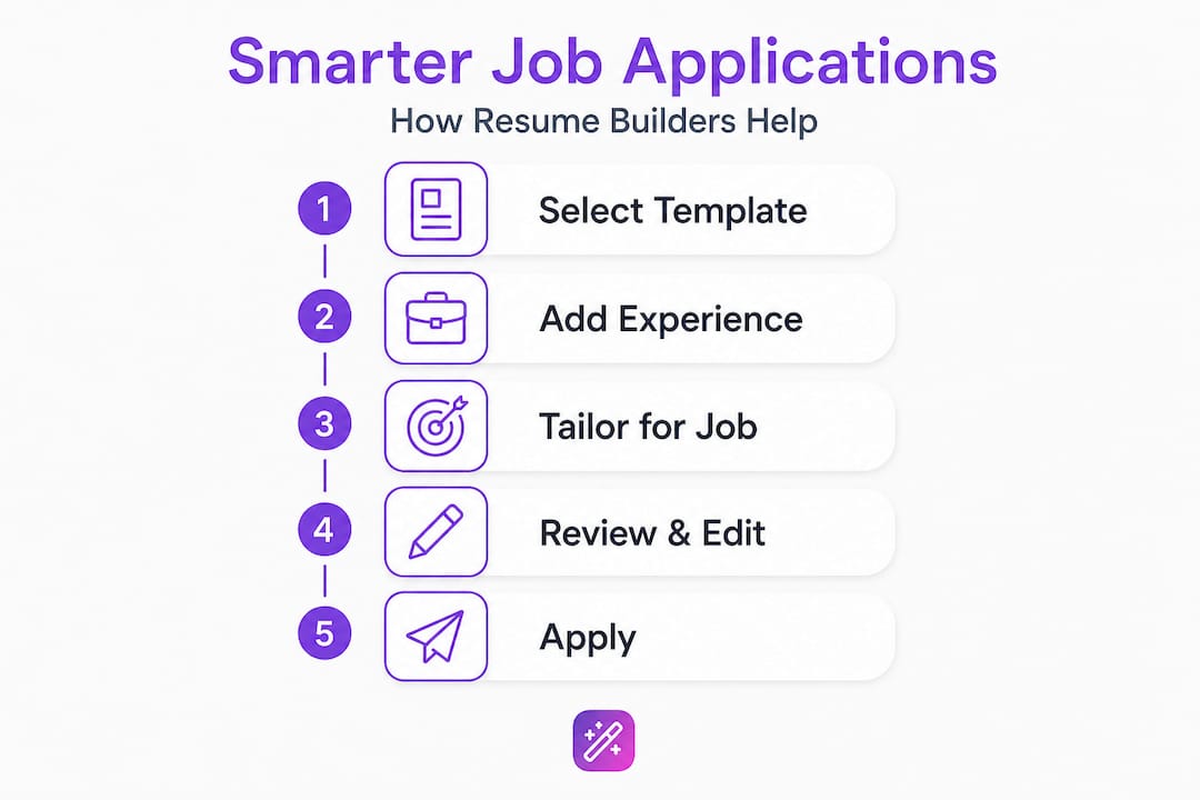 Infographic visualizing steps for smarter resume building