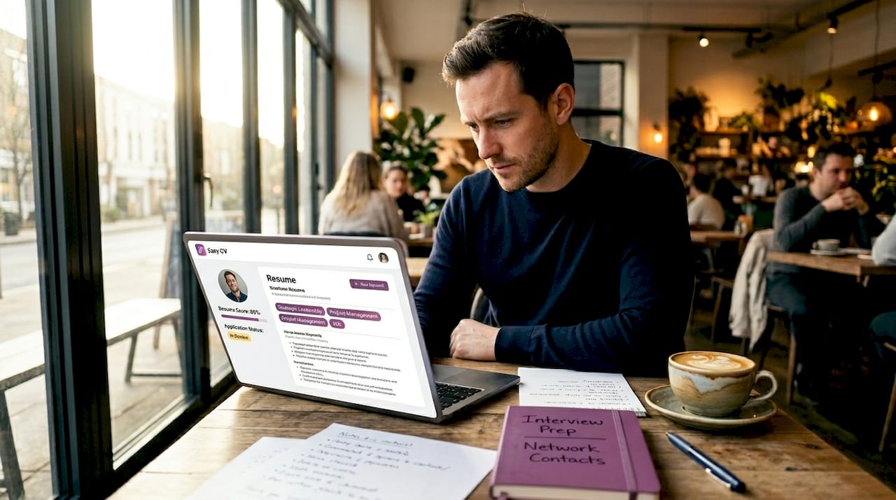 Job seeker reviewing resume in ATS software