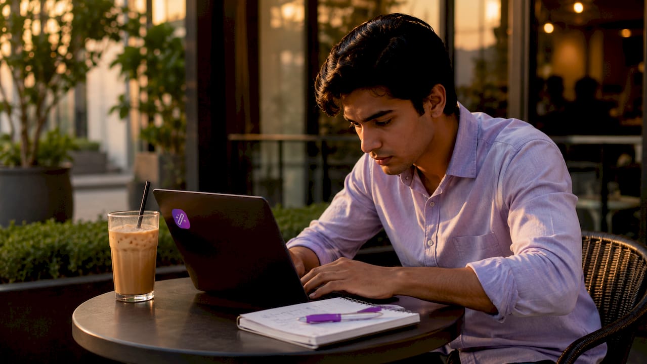 Person browsing job listings on laptop