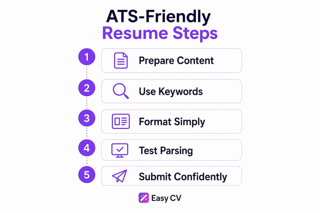 Infographic showing ATS-friendly resume process