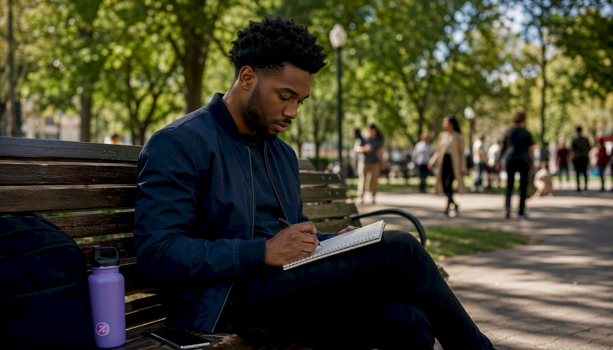 Entrepreneur working on tablet in outdoor café