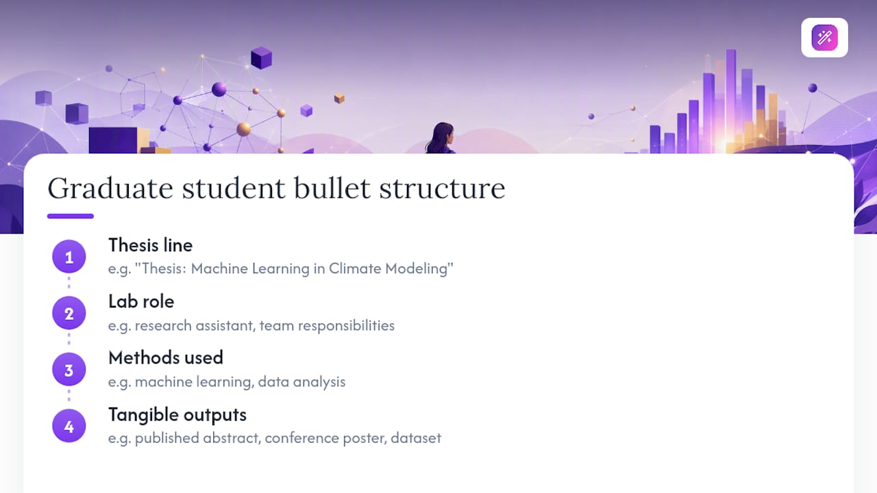 Graduate student resume bullet structure