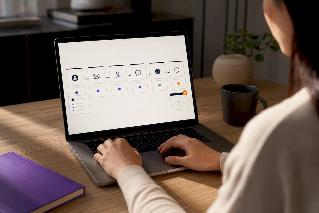 Illustration of organized application tracker stages