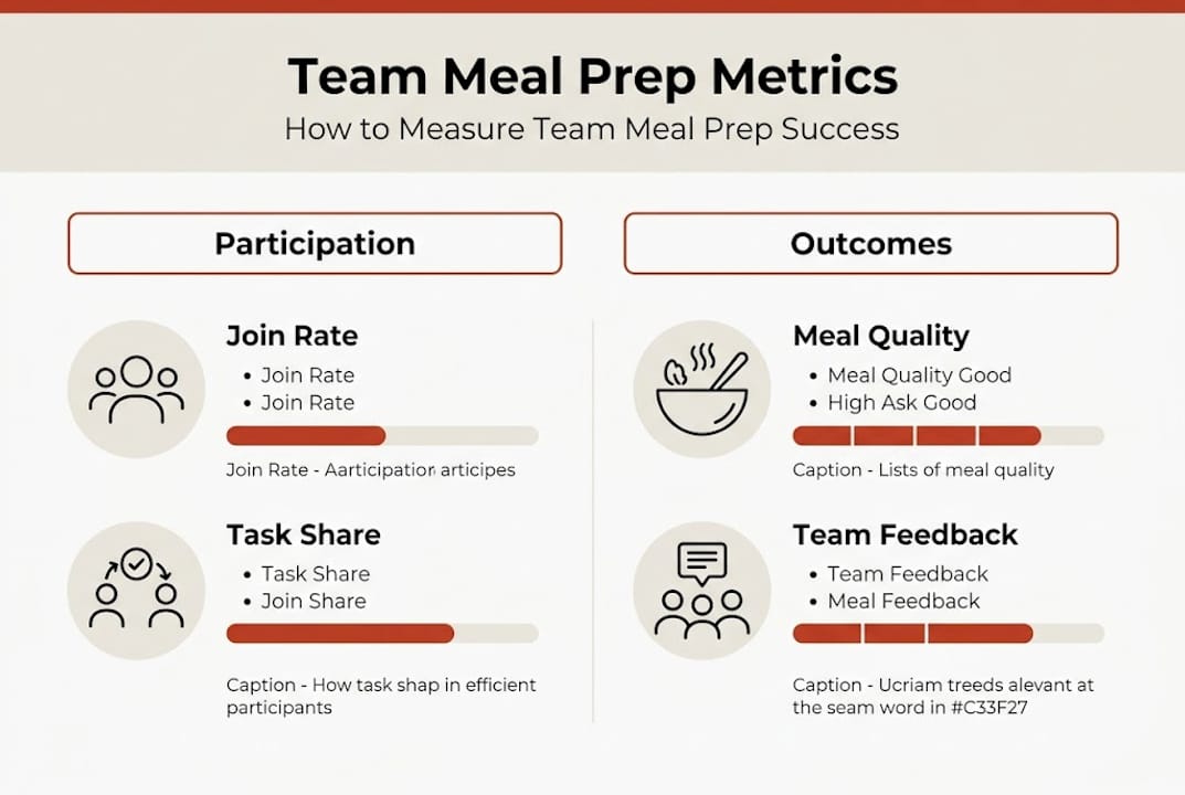 Infographic showing team meal prep success metrics