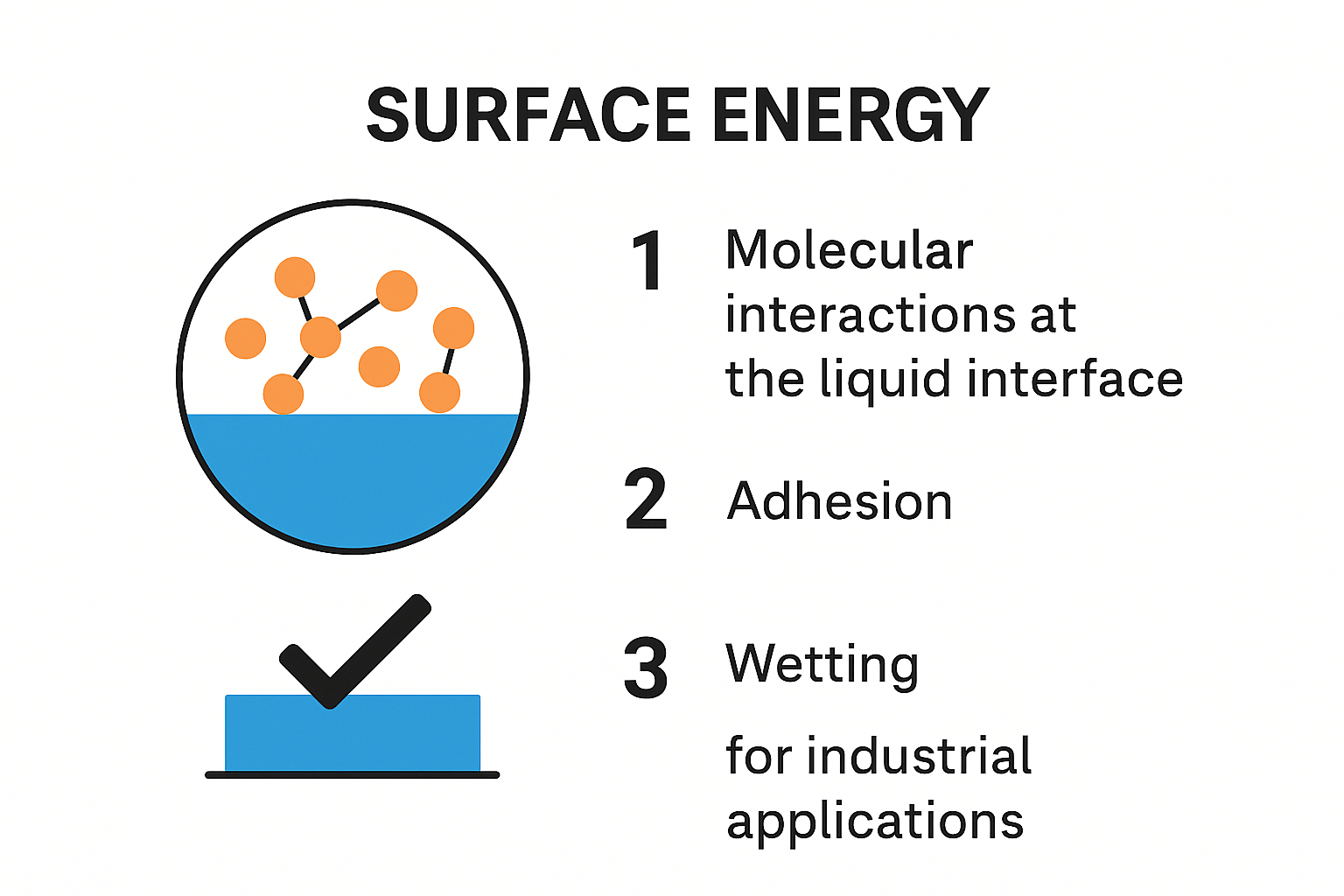 Surface Energy Tension in Industry: 2025 Guide for Printers & Manufacturers 1 Diagram explaining surface energy tension at molecular level