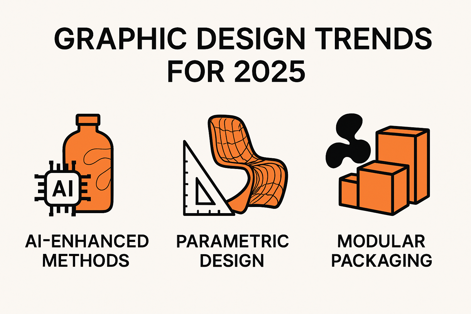 Infographic illustrating graphic design trends for 2025