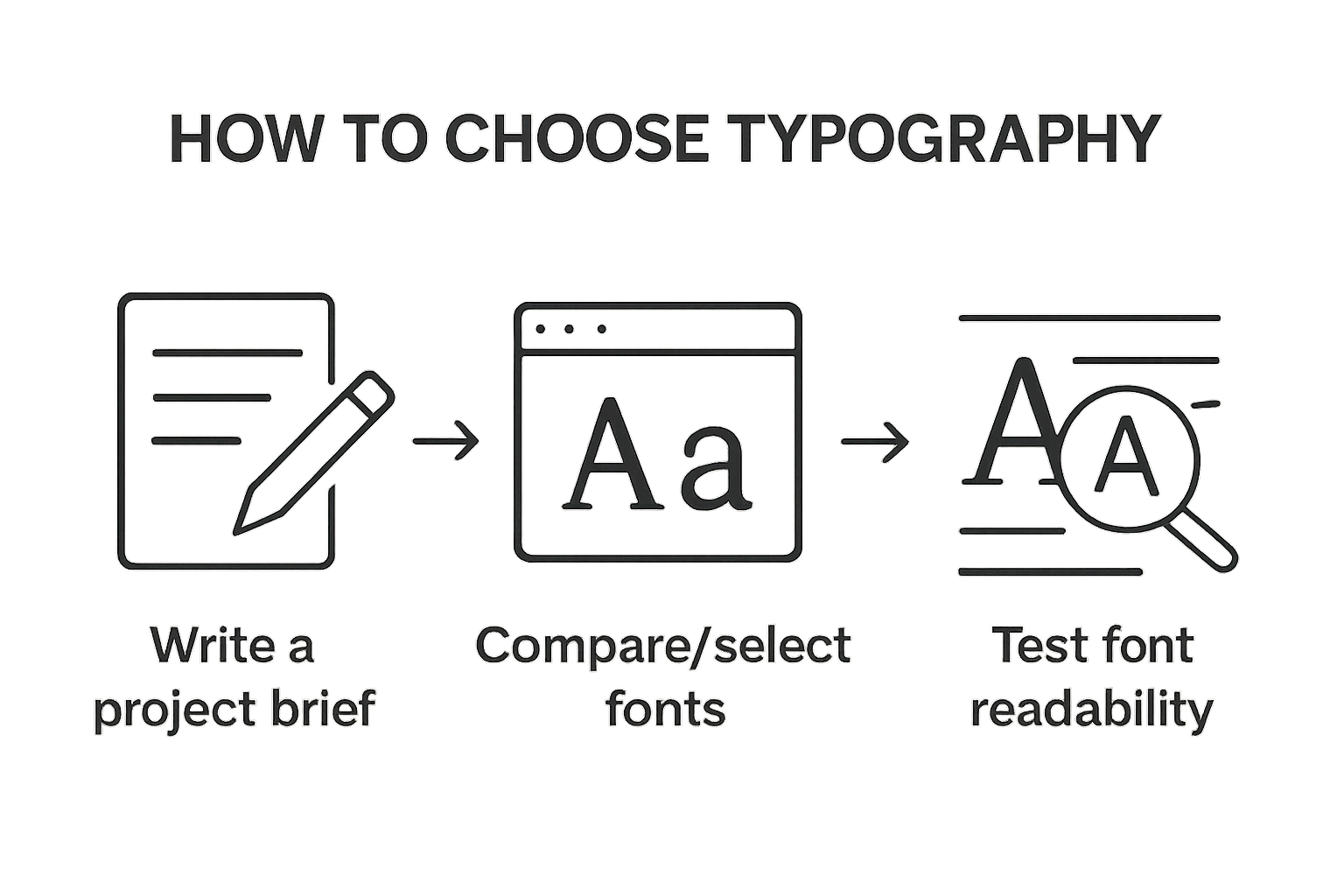 Simple 3-step guide to choosing typography: planning, selecting, testing