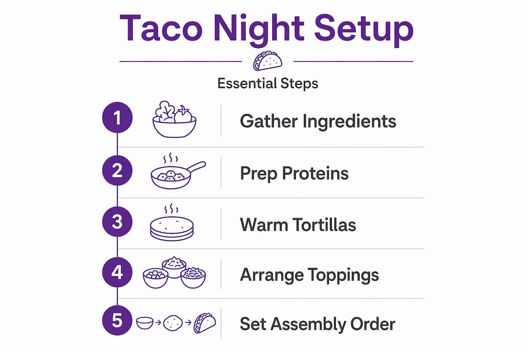 Infographic: steps for setting up taco night