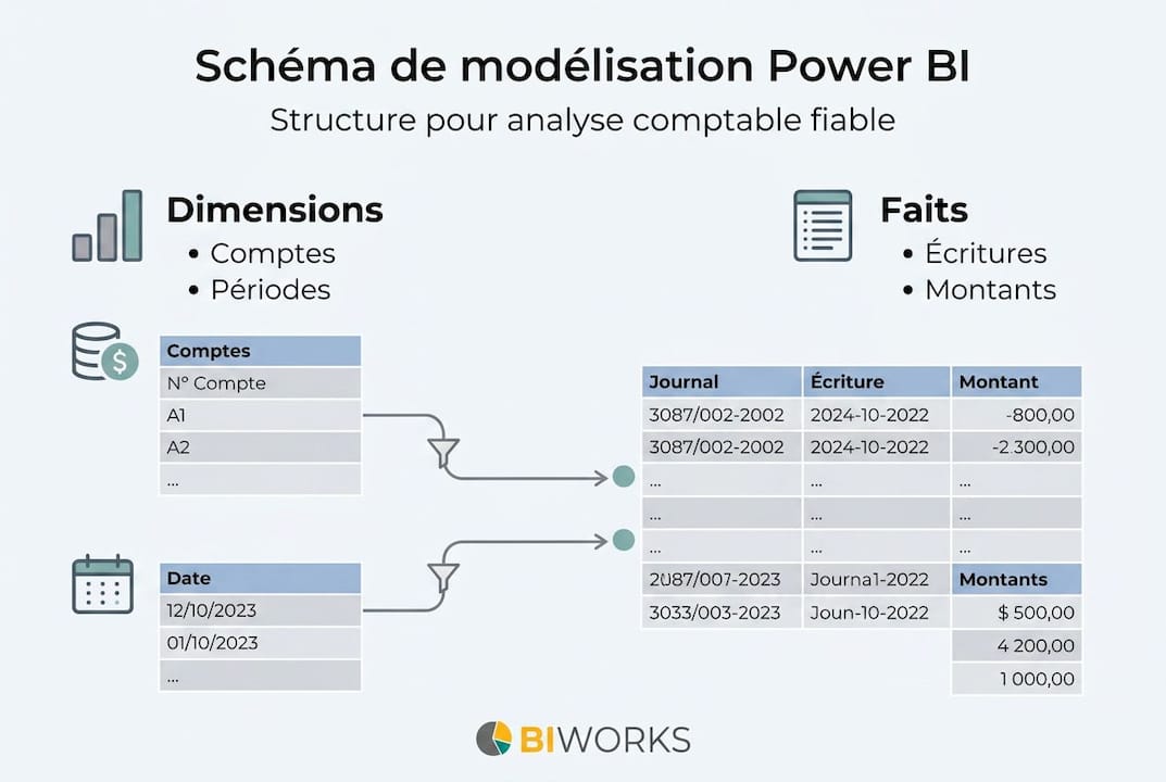 Présentation visuelle de l’organisation et de la modélisation des données dans Power BI
