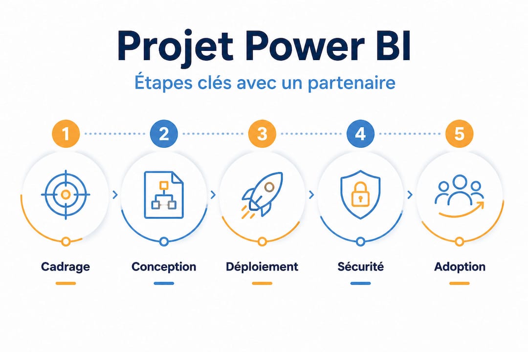 Les 5 grandes étapes clés d’un projet Power BI en un coup d’œil
