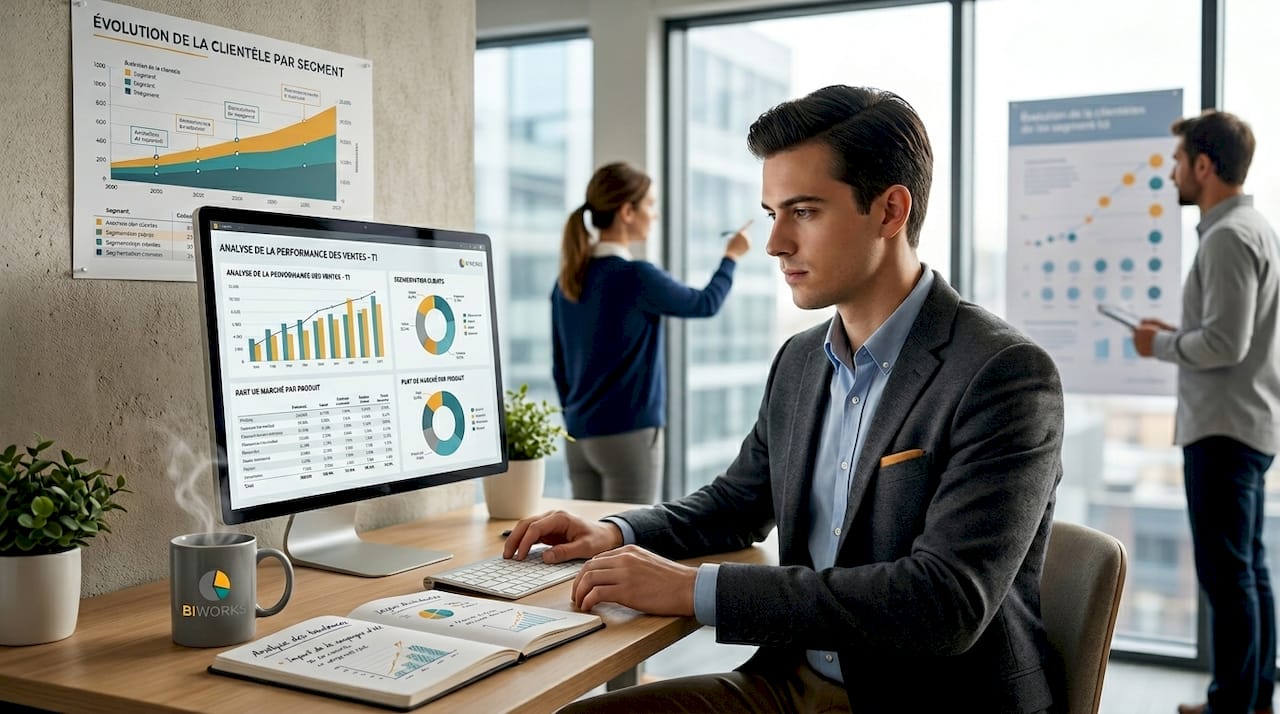Un analyste BI conçoit et exploite des tableaux de bord dimensionnels pour faciliter l’analyse des données.