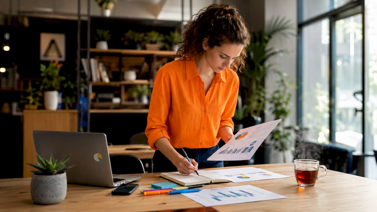 Experte en analyse de données travaillant dans un environnement de bureau
