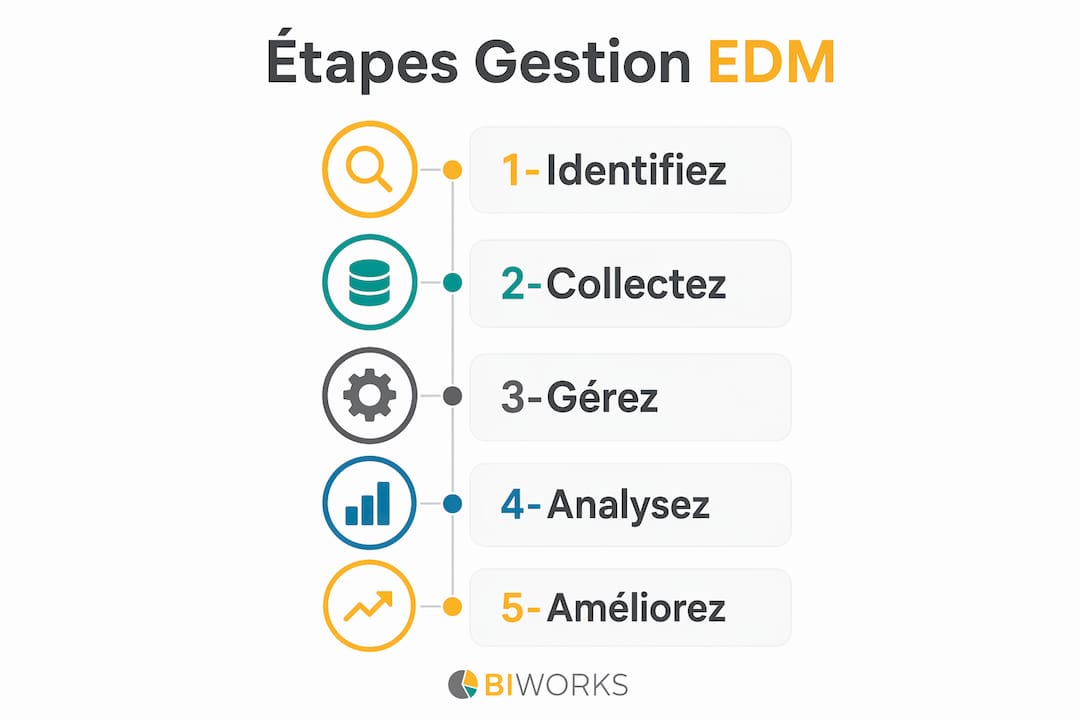 Visualisation des différentes étapes du traitement des données en entreprise