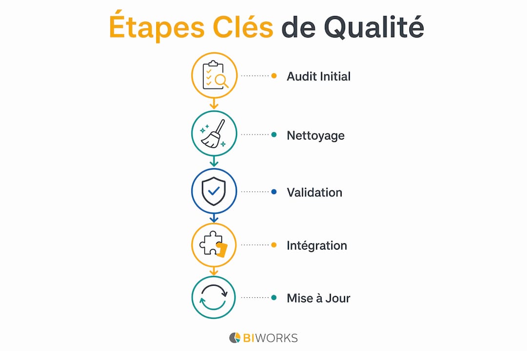 Infographie : les étapes indispensables pour vérifier la fiabilité de vos données avant de les exploiter en visualisation