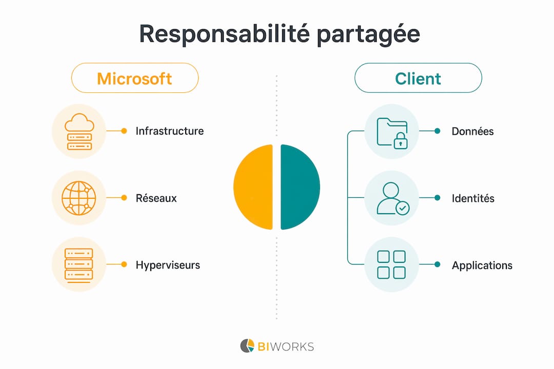Tableau comparatif des rôles et responsabilités entre Microsoft et ses clients