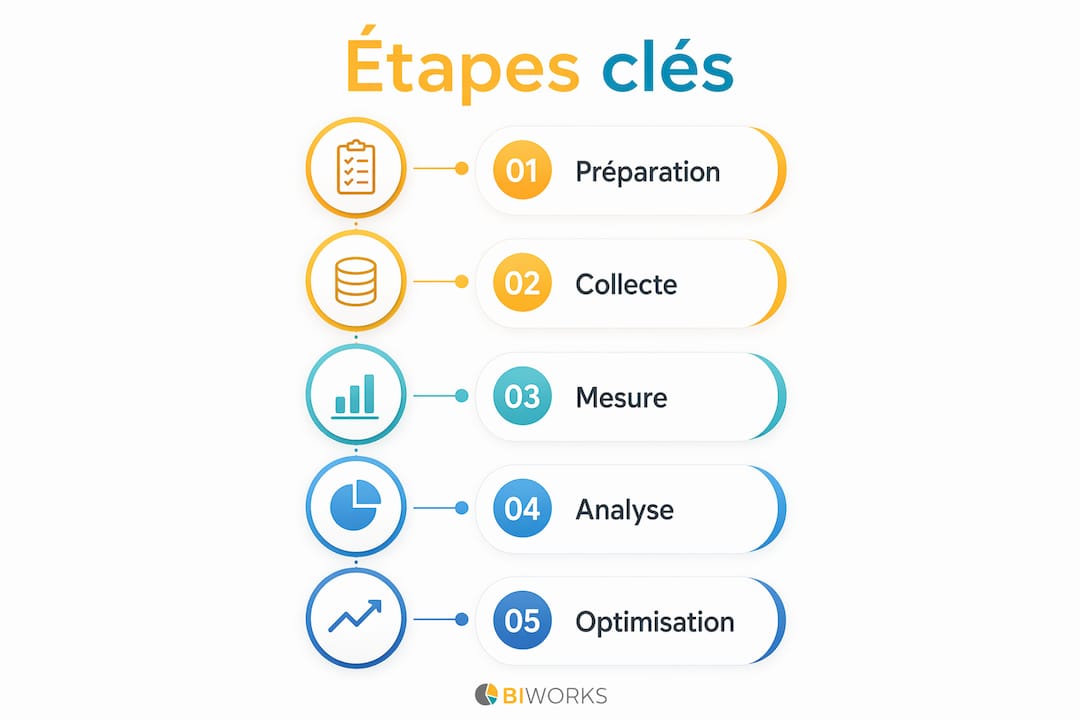Étapes évaluation performance BI : guide pratique 2026 2 Découvrez en image les grandes étapes du processus d’évaluation BI.