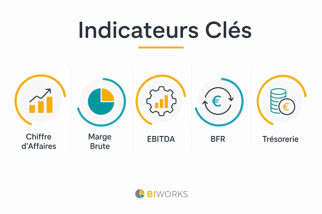 Visuel présentant les indicateurs clés à surveiller pour un pilotage efficace du budget