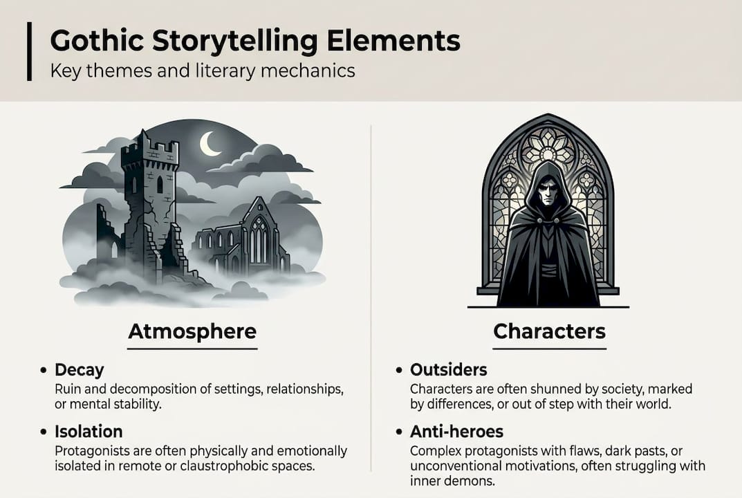 Infographic on gothic elements and key themes