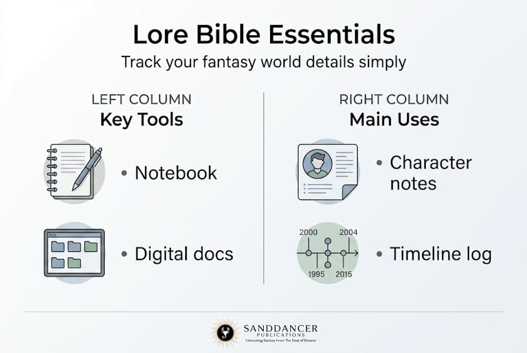 Infographic of fantasy lore tracking tools