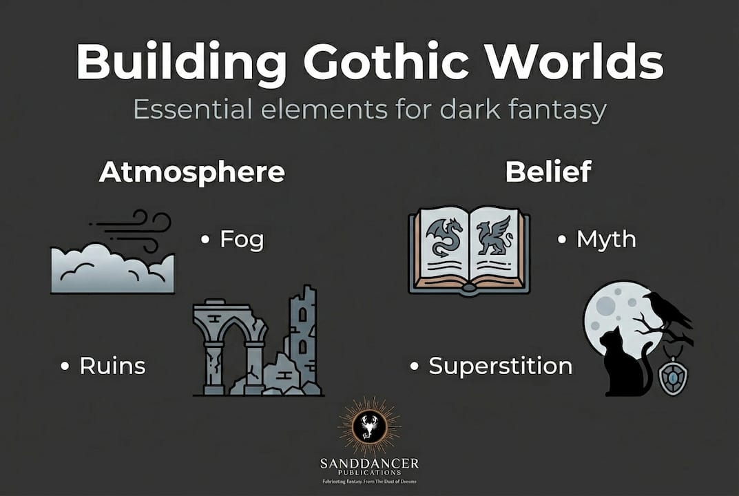 Infographic showing gothic world-building essentials