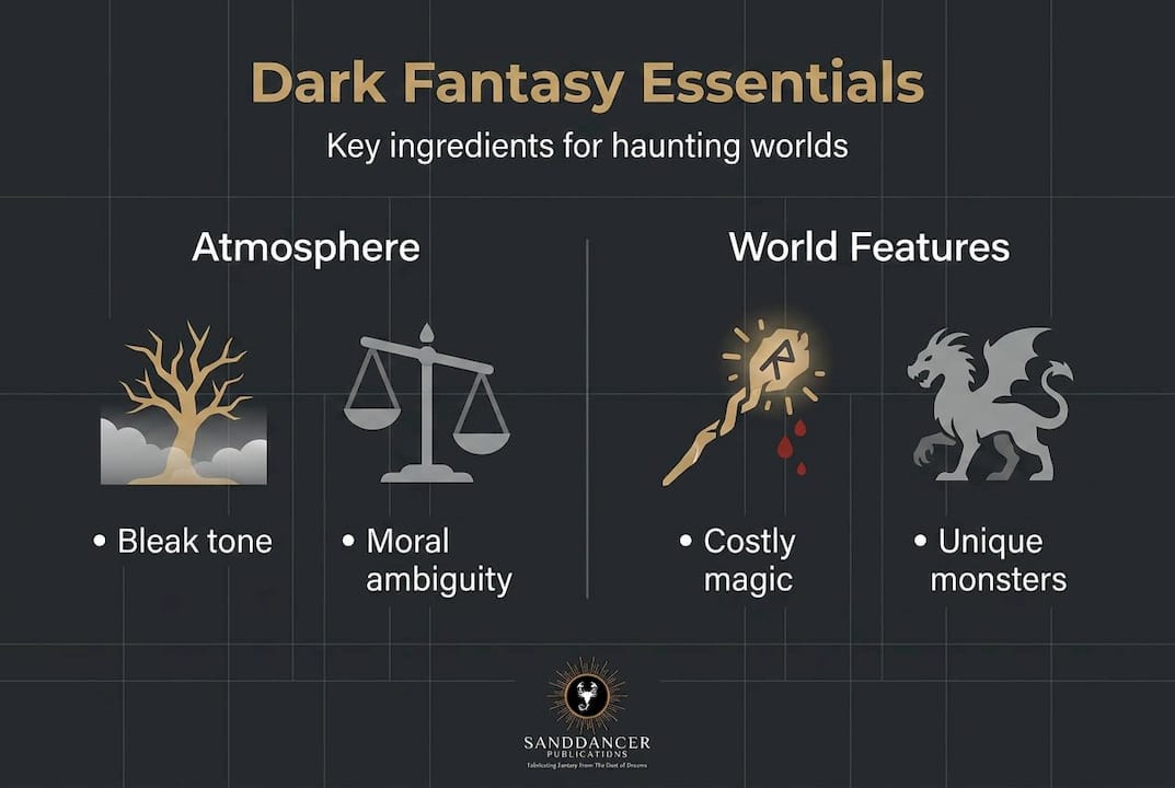 Infographic of dark fantasy essential elements